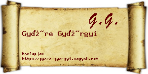 Györe Györgyi névjegykártya